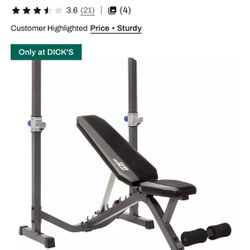 NEW IN BOX BENCH WITH SQUAD RACK 