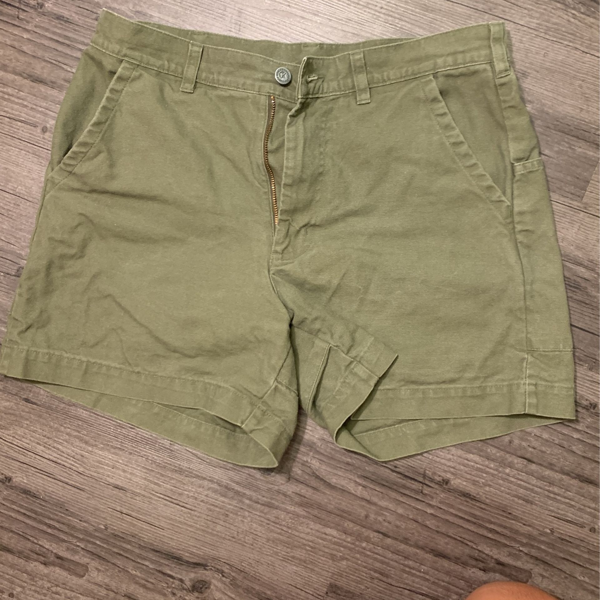 Patagonia Organic Cotton Olive Green Shorts (32 Inches)