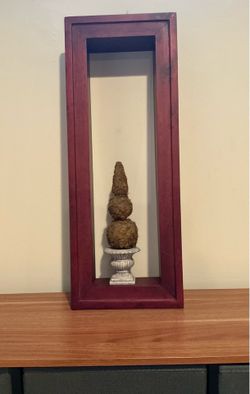 Vintage Dark Red Wooden Wall Shelf/Niche