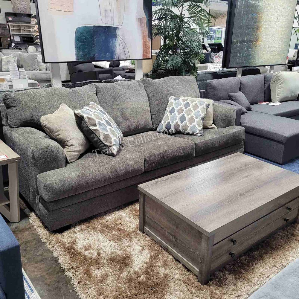 3 Cushions Large Sofa with Loveseat, Living Room Set, Slate Color, SKU#1077204S