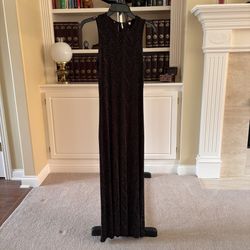 Women’s Black maxi dress with a chevron pattern and glitter detailing SMALL