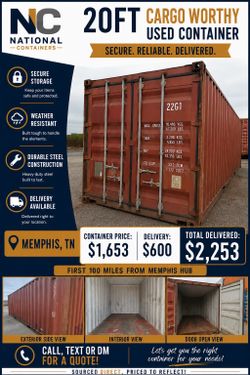 20FT Cargo Worthy Shipping Container – Memphis TN