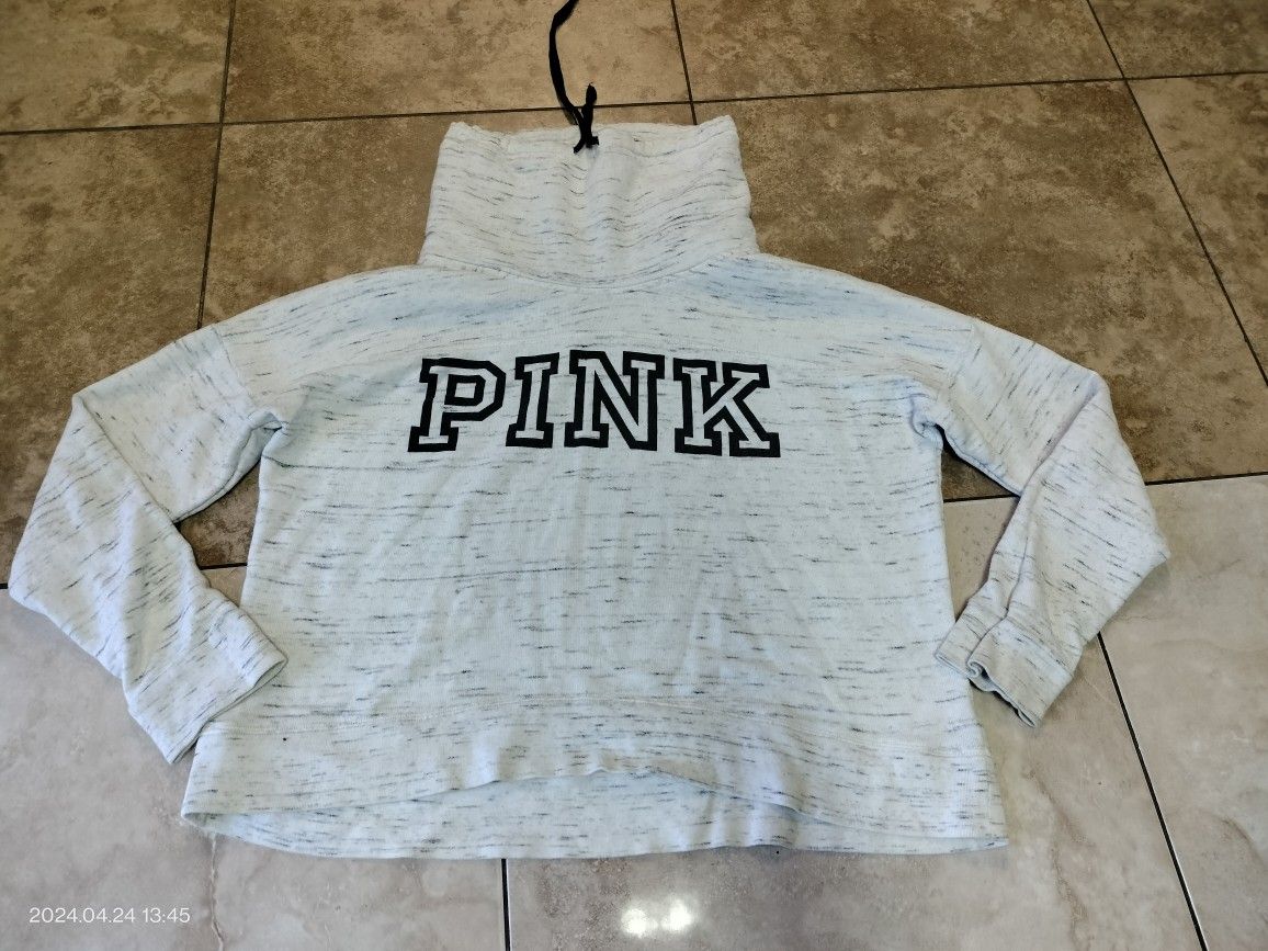 Pink Pullover Hoodie Women Size L