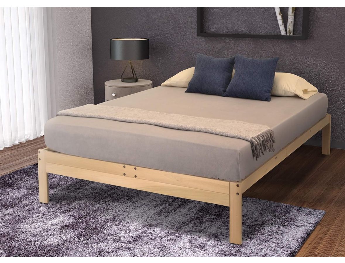 Full Bed Frame - Natural Wood Bed  (USED) 
