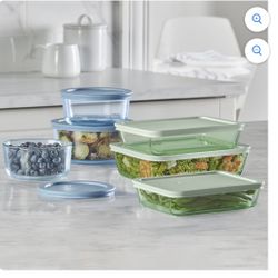 New 12-Piece Glass Food Storage Container Set