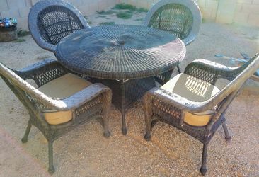Large Sturdy Brown Wicker Patio Table $300