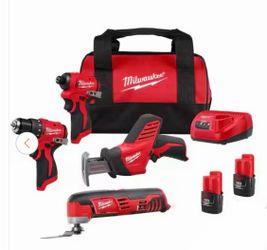 M12 12V Lithium-Ion Brushless Cordless Subcompact Drill and Impact Driver Kit with Hackzall and Mult