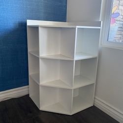 White Corner Shelving / Entertainment Unit