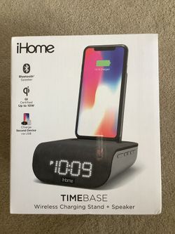 New/Sealed iHome Timebase Wireless Charging Stand + Speaker