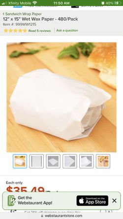 Wet Wax Paper Norpak 12”x15”
