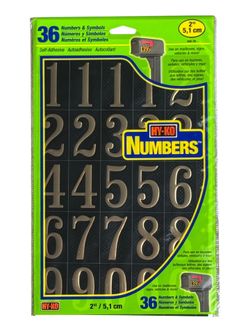 Hy-Ko 2” 36-Piece Self-Adhesive Numbers & Symbols