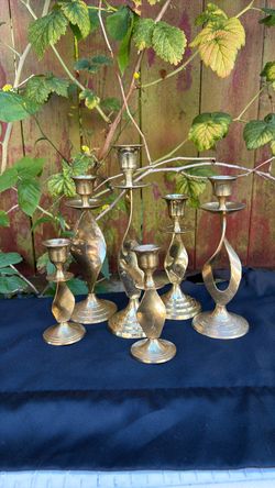 Brass candle holders