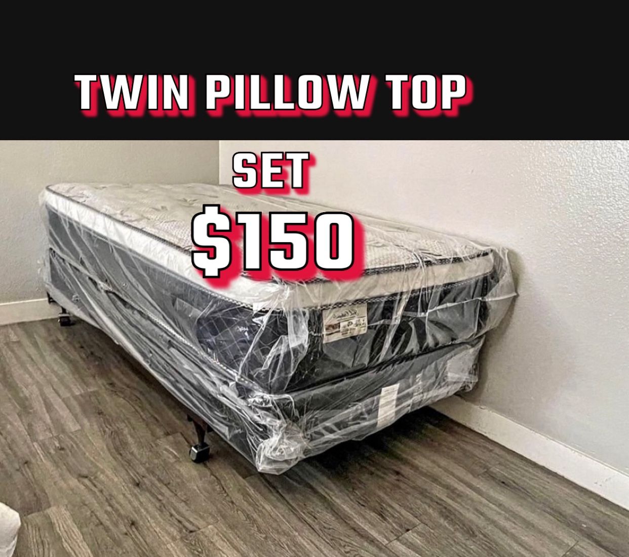Twin Pillow Top Mattress Set / All Sizes Available 