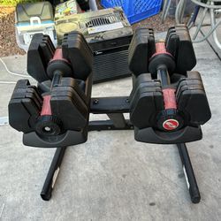 Adjustable Dumbells 45lbs W/ Stand