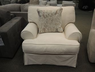Slipcovered Roll Arm Chair - Ivory | Armchair