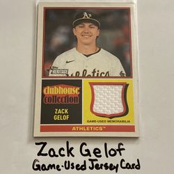 Zack Gelof Oakland A’s 2nd Baseman Topps Short Print Game-Used Jersey Insert Card. 