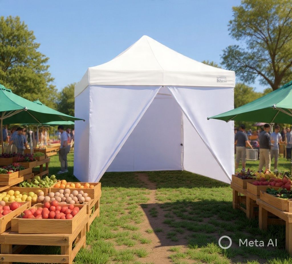 10x10 Popup White With 4 Sides Zipper Door