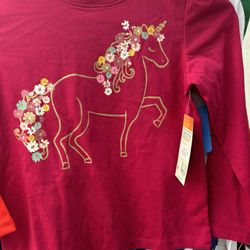 New Size 7 Kids Unicorn Shirt