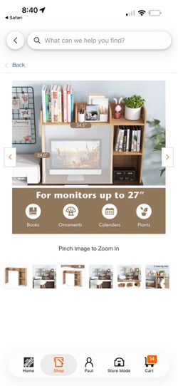 Desktop Bookshelf Monitor Stand Organizer