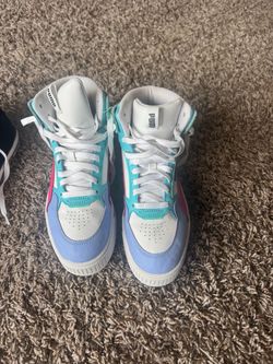Puma High-Top Sneakers White Teal Pink