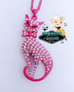 Kitty Kat Swarovski Crystals Necklace