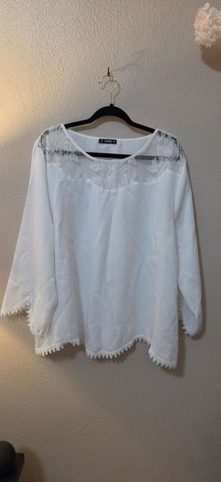 SHEIN White Lace Top 3XL