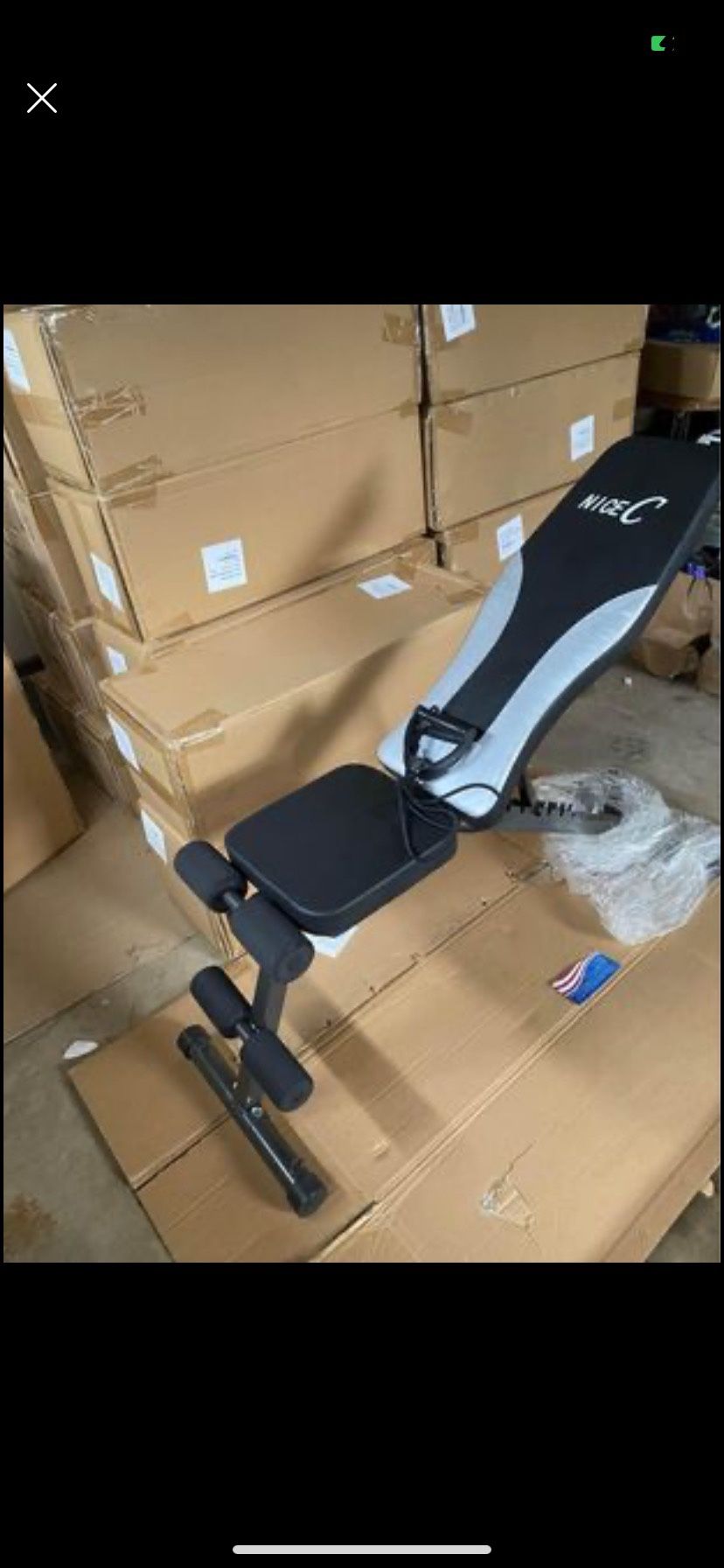 New In Boxes Adjustable Foldable Weight Bench For Home Gym With Resistant Band ($80)