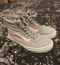 Vans Grey And Pink High Top Shoes

.  Youth