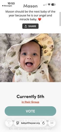 Please vote for my baby boy!