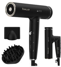 Dual Voltage Hair Dryer, Blow Dryer with Diffuser for Curly Hair