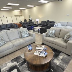 Deltona Parchment Sofa and Loveseat