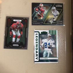 First Deion Sanders card is it 2023 prism number 15 Dion sanders second Deion Sanders card is not a contender series, Jerry rice, and Ouon Sanders thi