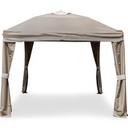 Outdoor Patio Pop-up Canopy Tent In Brown Finish