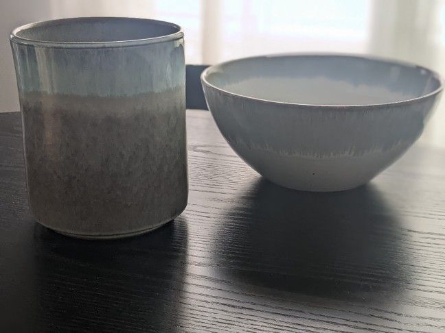 Utensil Holder & Fruit Bowl Blue Ceramic
New