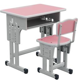 Kids Adjustable Desk and Chair Set Pink