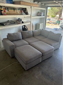 Grey modular couch
