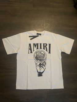 Amiri White Logo Hand Tshirt For men 