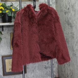 New Wild Fable Fur Fuzzy Jacket (contact info removed)7 Burgundy Red Xl