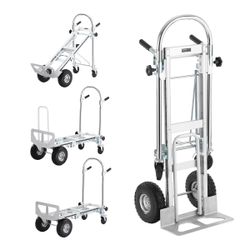 Aluminum Convertible Hand Truck 4-in-1 Capacity Heavy Duty Dolly Cart 1000 Lbs