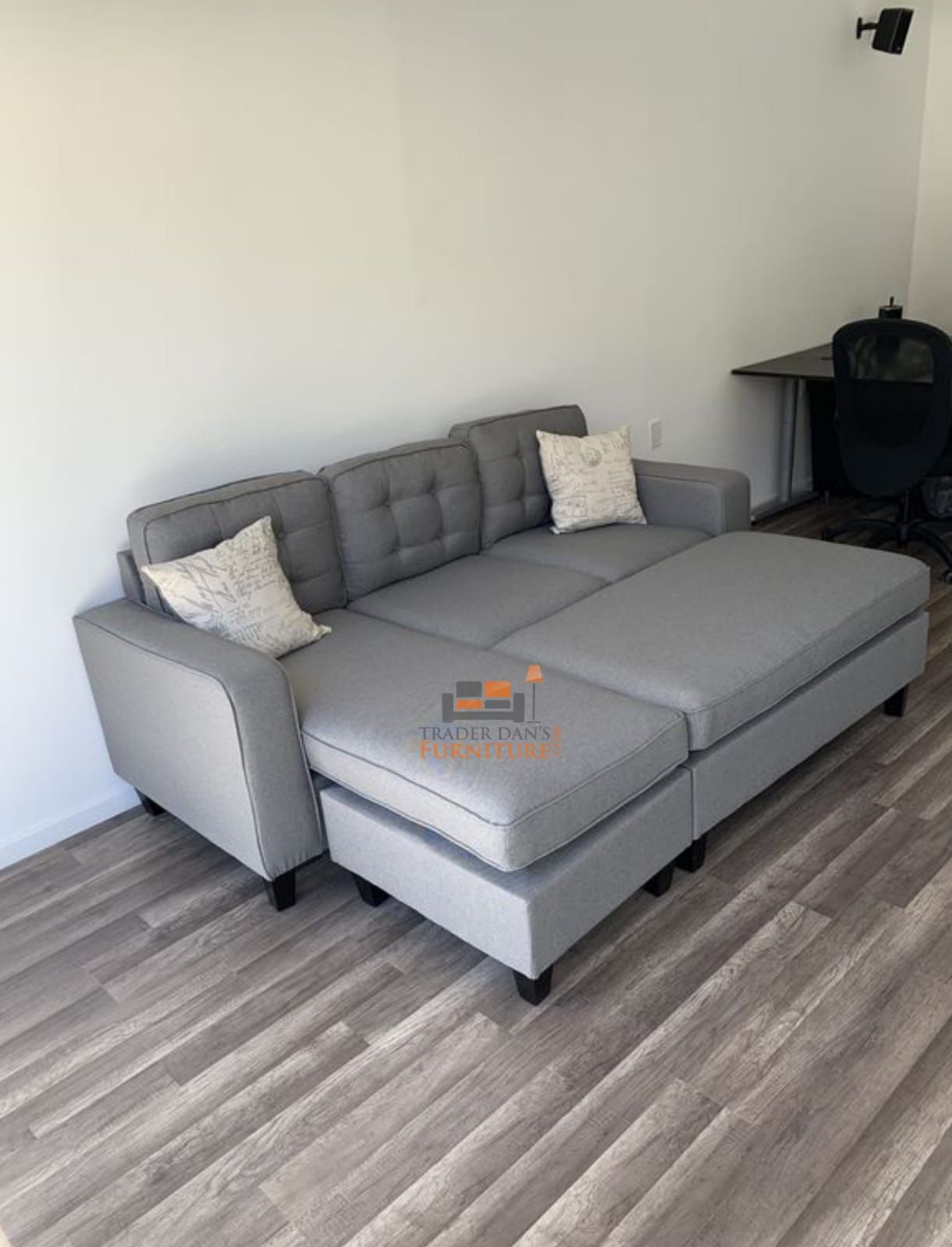 Brand New Light Gray Sectional Sofa Couch With Ottoman