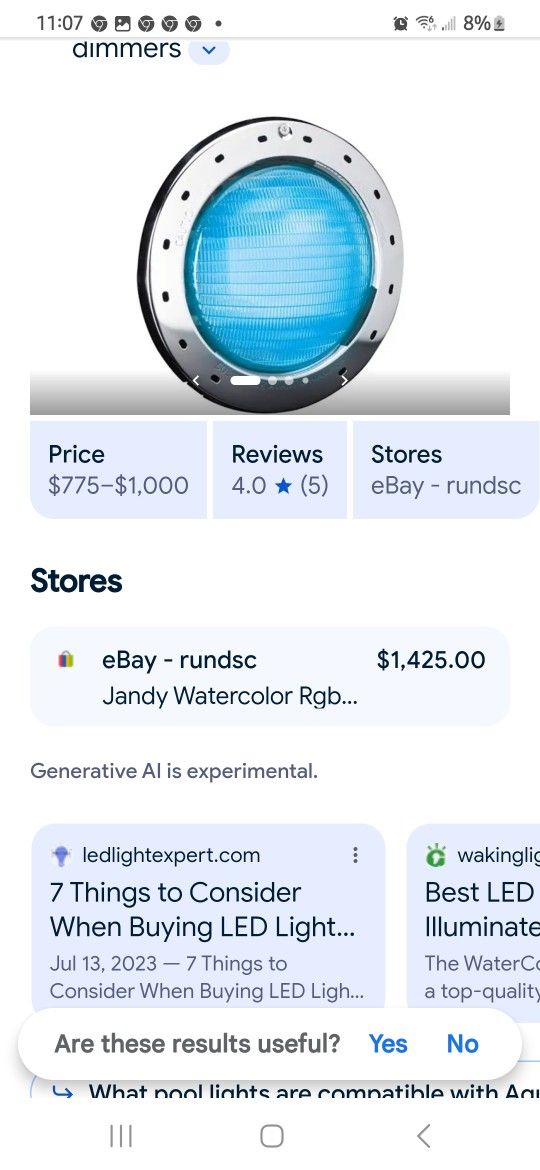 Jandy Rgb Light For Swimming Pool 