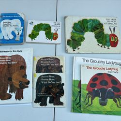 12 Eric Carle, Hungry Caterpillar, Brown Bear books- parent, classroom