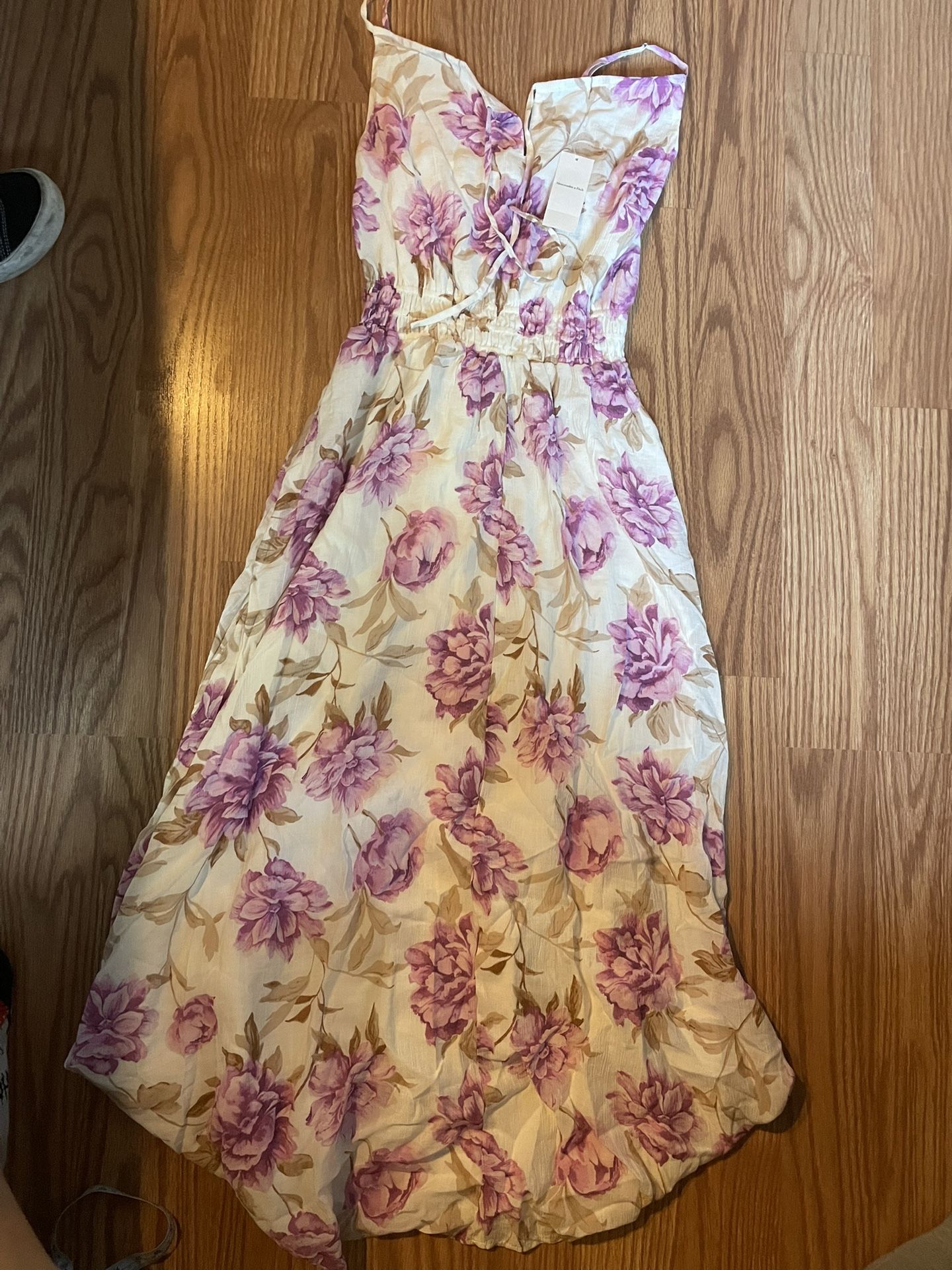 chinese dress ladies Abercrombie & Fitch Black and Brown Floral Print Maxi Dress
