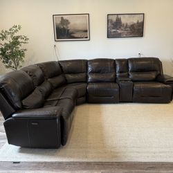 Leather electric recliner sectional couch delivery available 