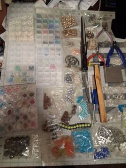 Jewelry making lot and tools