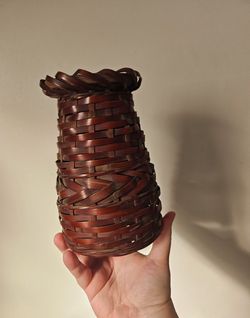 Woven Bamboo Basket Vase