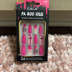 Pink Medium Halloween Nails