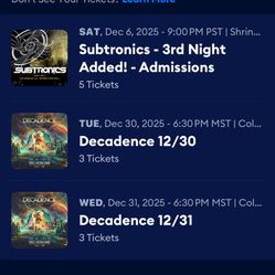Subtronics 12/6  Saturday 