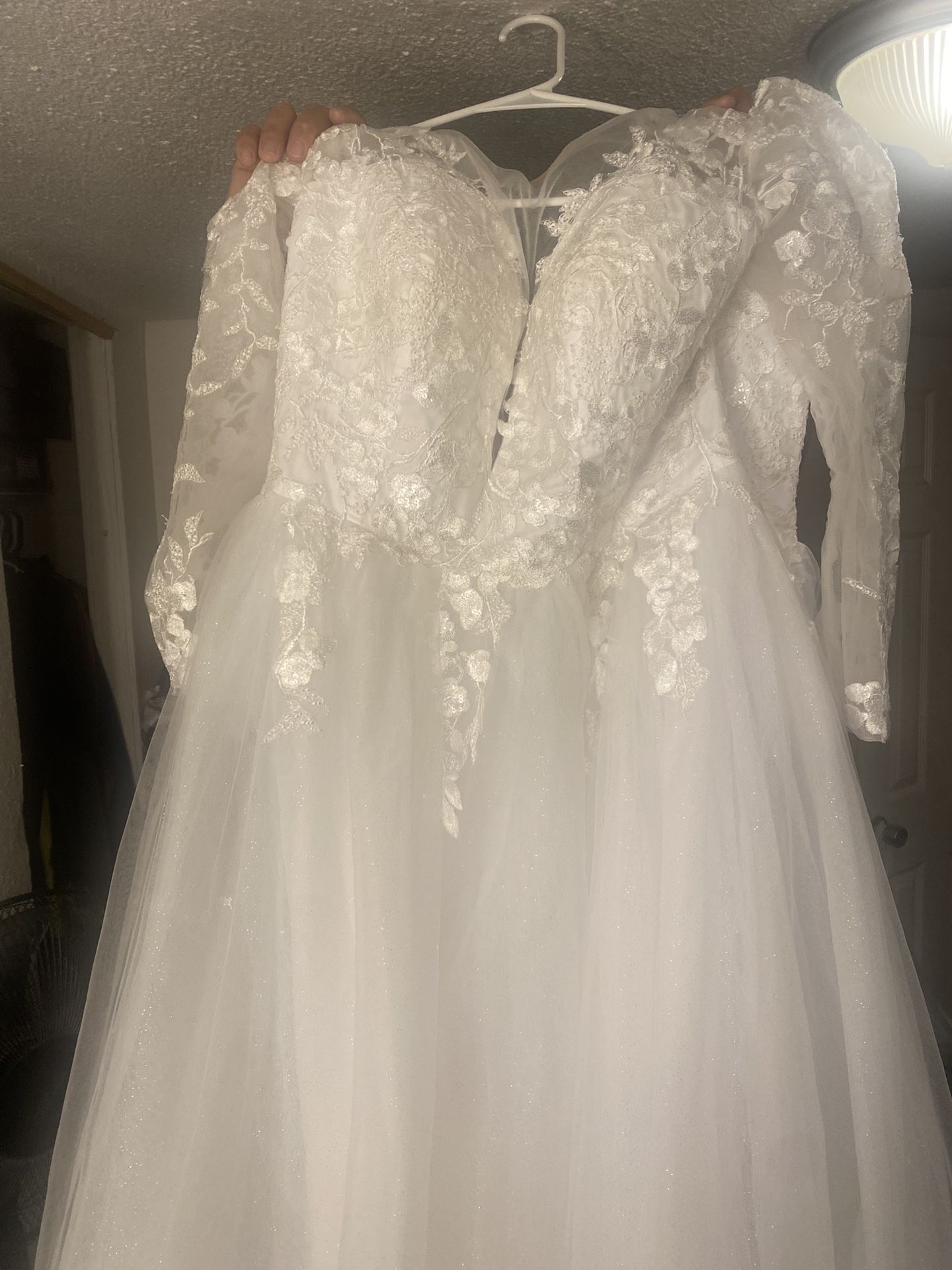 Wedding dress and veil