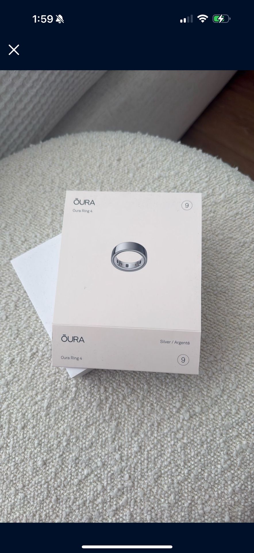 Size 9 Aura Ring Brand New